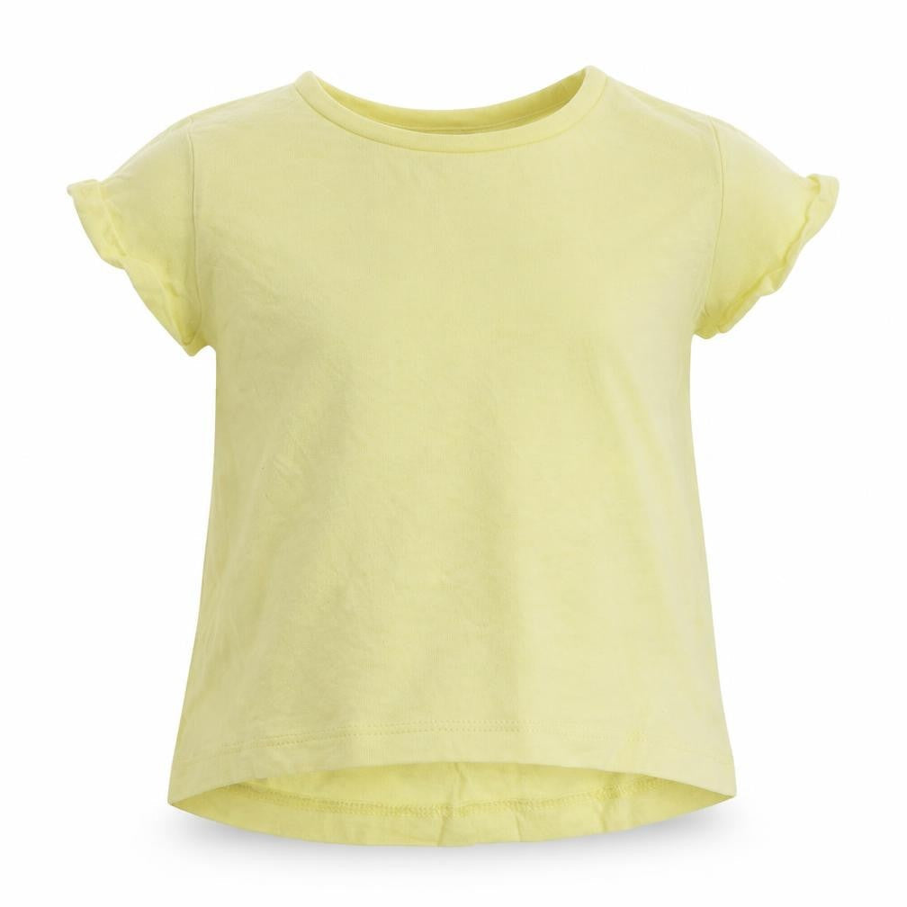 NEXT Girls Yellow  100% Cotton Basic T-Shirt Size 3-6 Months Round Neck Pullover