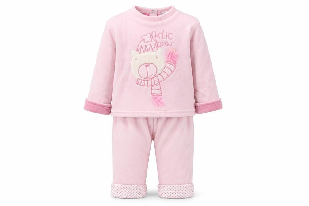 Miobic & Marks and Spencer Girls Pink  Polyester  Pyjama Set Size 6-9 Months  Button