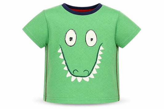 Ladybird Boys Green  100% Cotton Basic T-Shirt Size 12-18 Months Round Neck Pullover