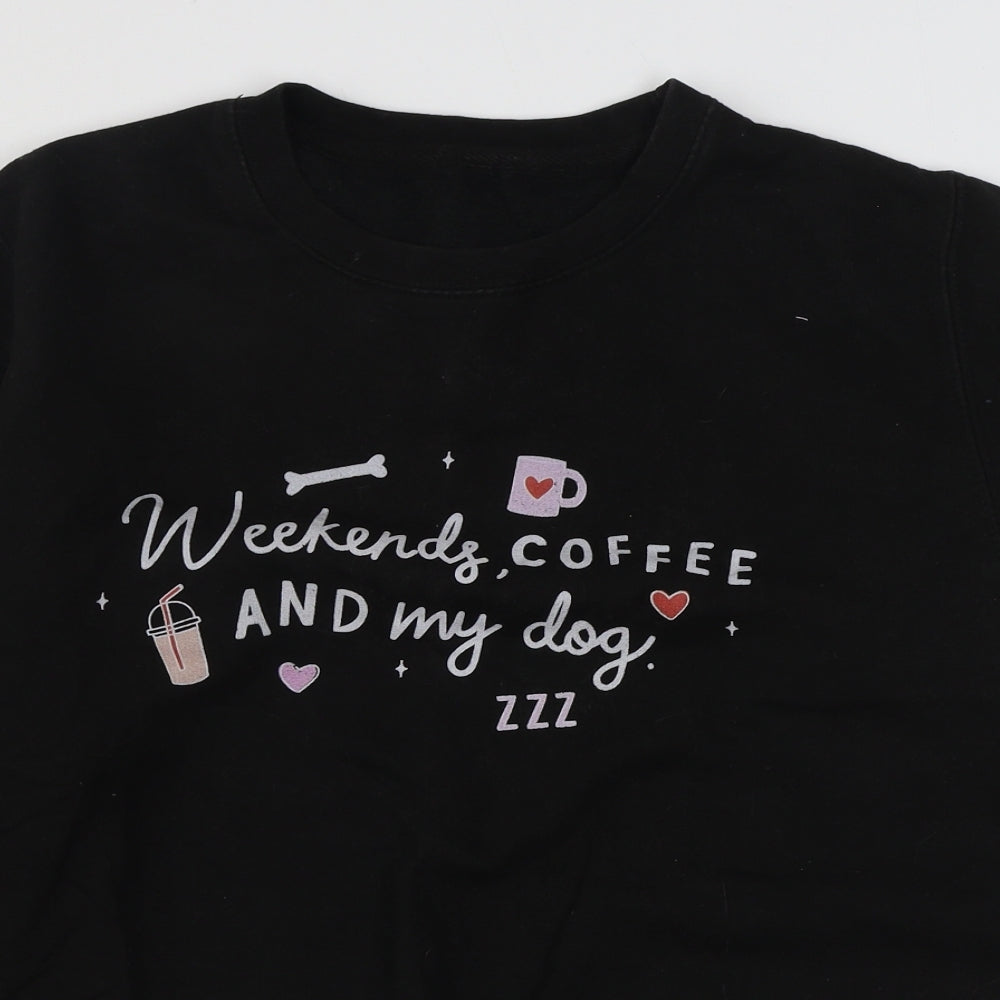Preworn Womens Black  Cotton Pullover Sweatshirt Size M  Pullover