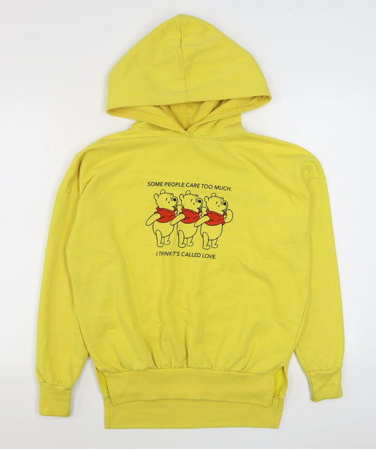 Primark Womens Yellow  Cotton Pullover Hoodie Size XS  Pullover