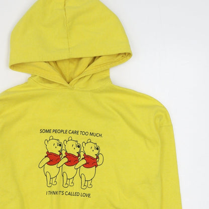 Preloved Primark Womens Yellow  Cotton Pullover Hoodie Size XS  Pullover - Detail