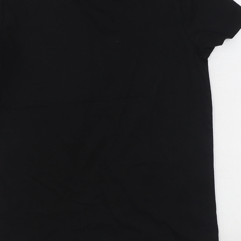 Matalan Girls Black  100% Cotton Basic T-Shirt Size 13 Years Round Neck Pullover