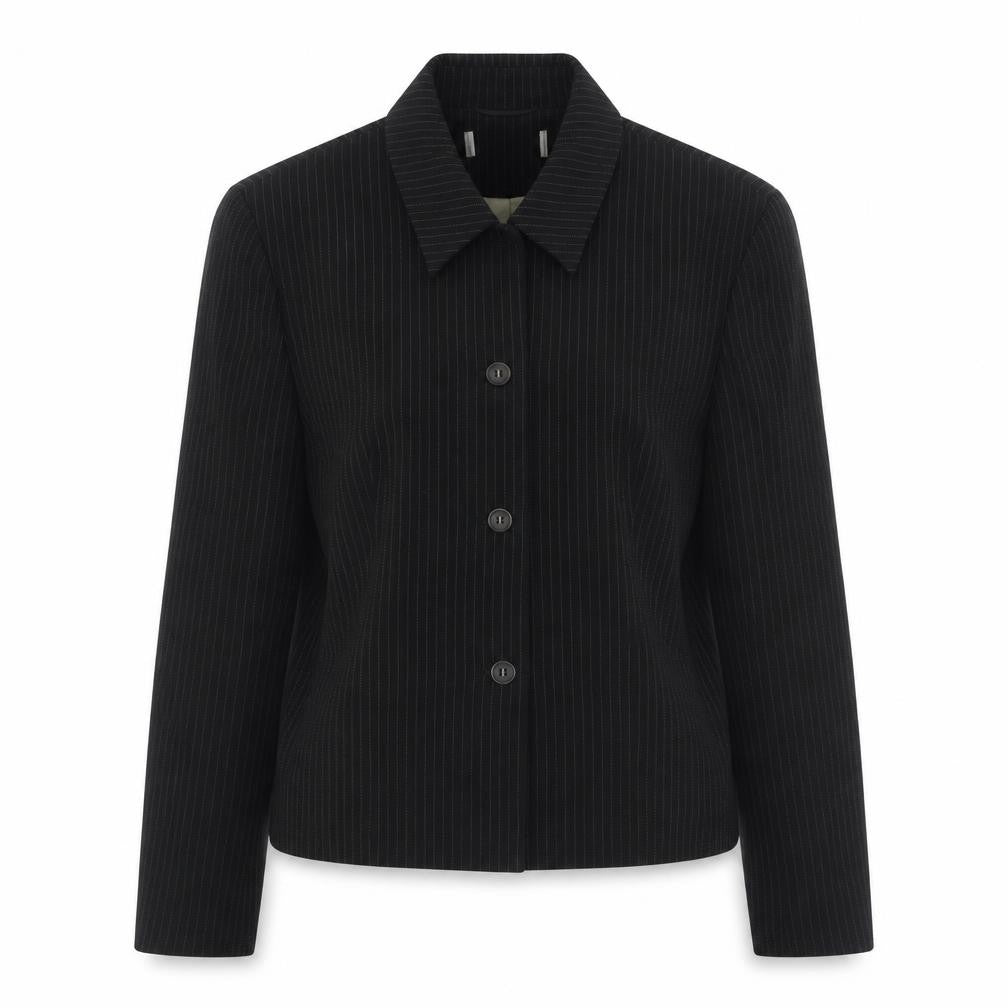 Wallis Womens Black Striped  Jacket Blazer Size 10  Button