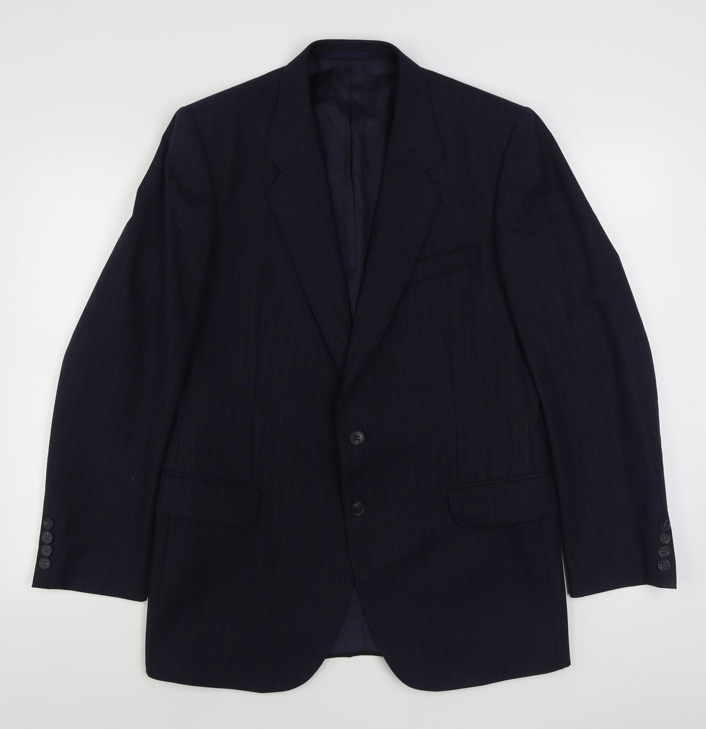 St Michaels Mens Blue Striped Wool Jacket Suit Jacket Size 40