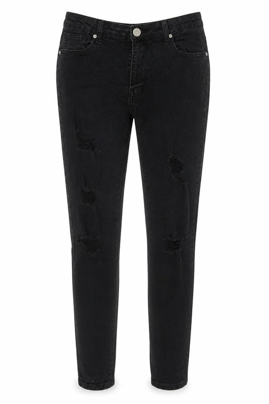 Boohoo Womens Black  Cotton Skinny Jeans Size 12 L28 in Regular Button