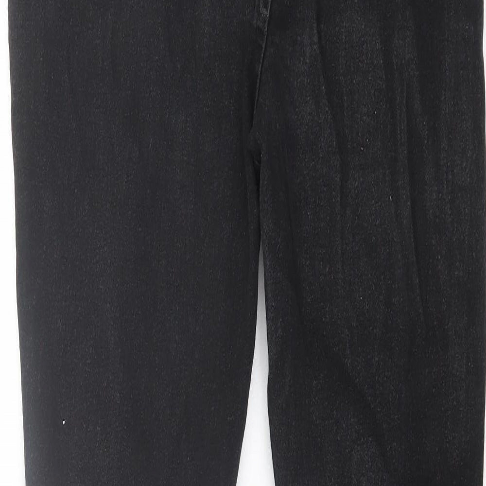 Boohoo Womens Black  Cotton Skinny Jeans Size 12 L28 in Regular Button