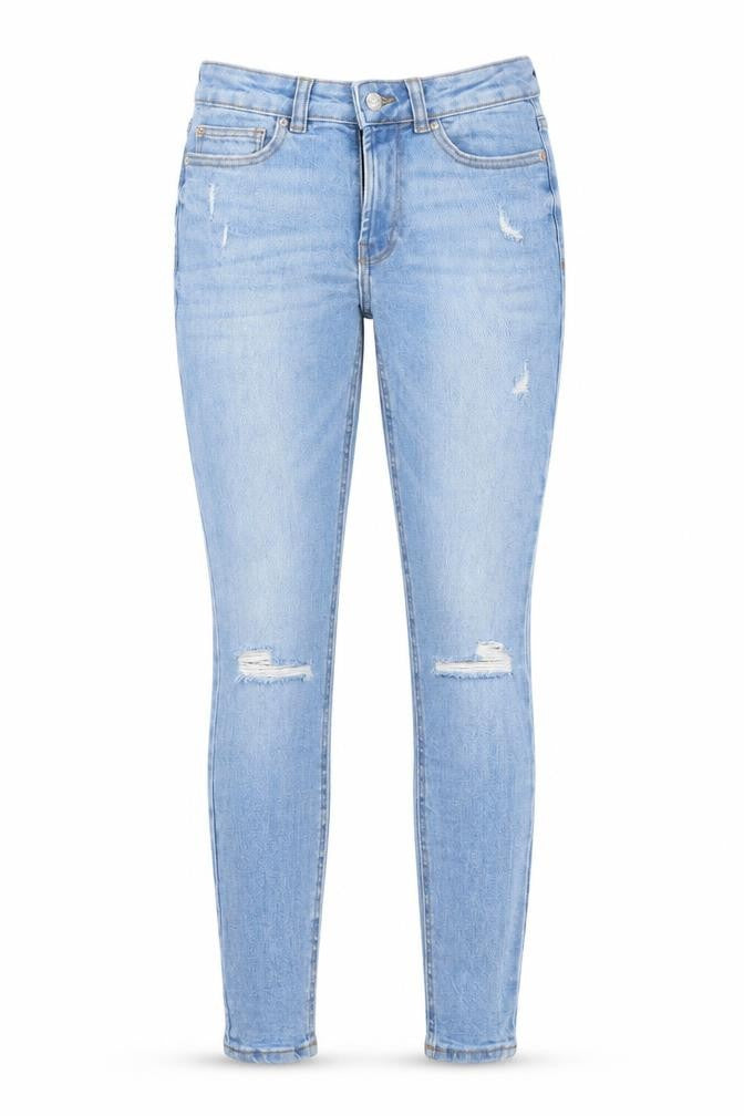 Denim & Co. Womens Blue  Cotton Skinny Jeans Size 8 L28 in Regular Button