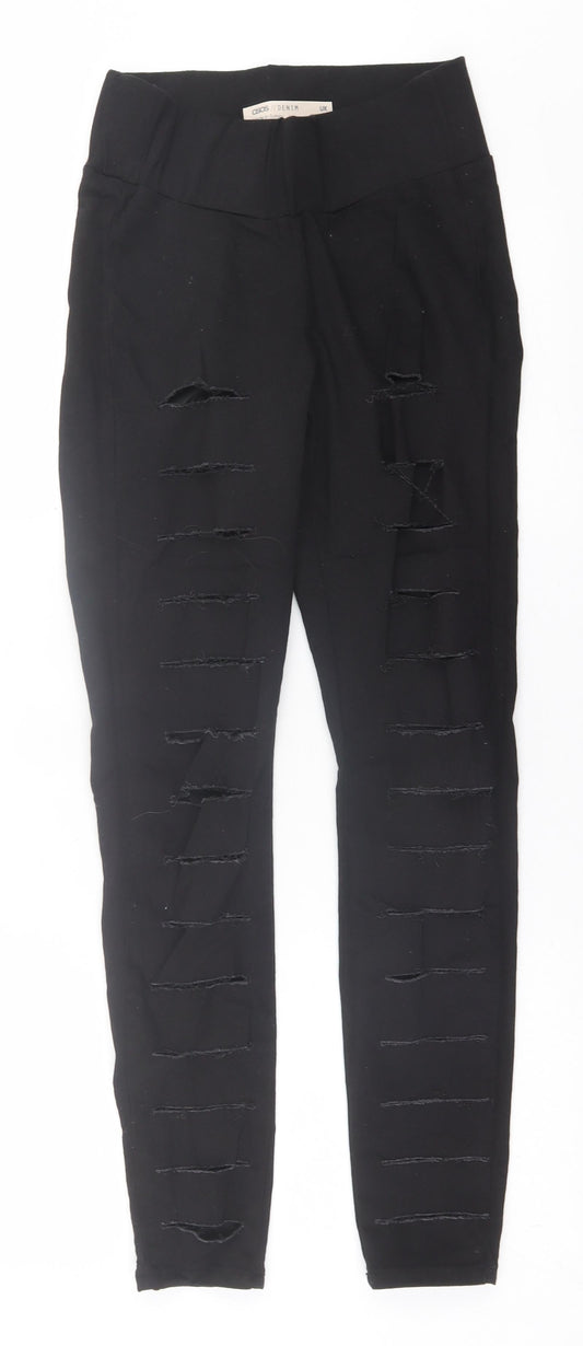 ASOS Womens Black  Cotton Jegging Trousers Size 8 L28 in Regular