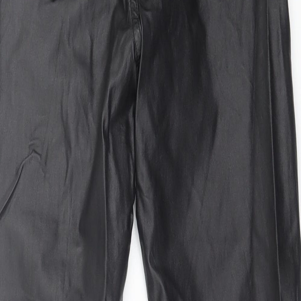 New Look Womens Black  Viscose Skinny Jeans Size 10 L29 in Regular Button - Leather Look