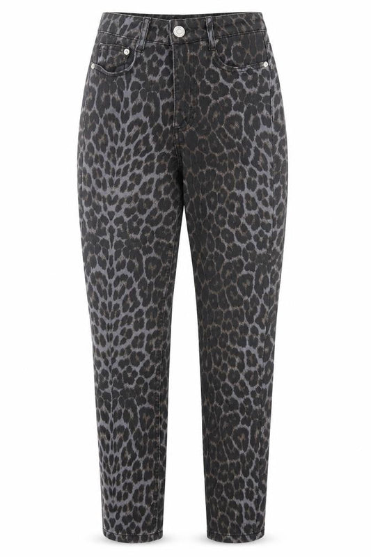 Zara Womens Brown Animal Print Cotton Skinny Jeans Size 6 L28 in Regular Button
