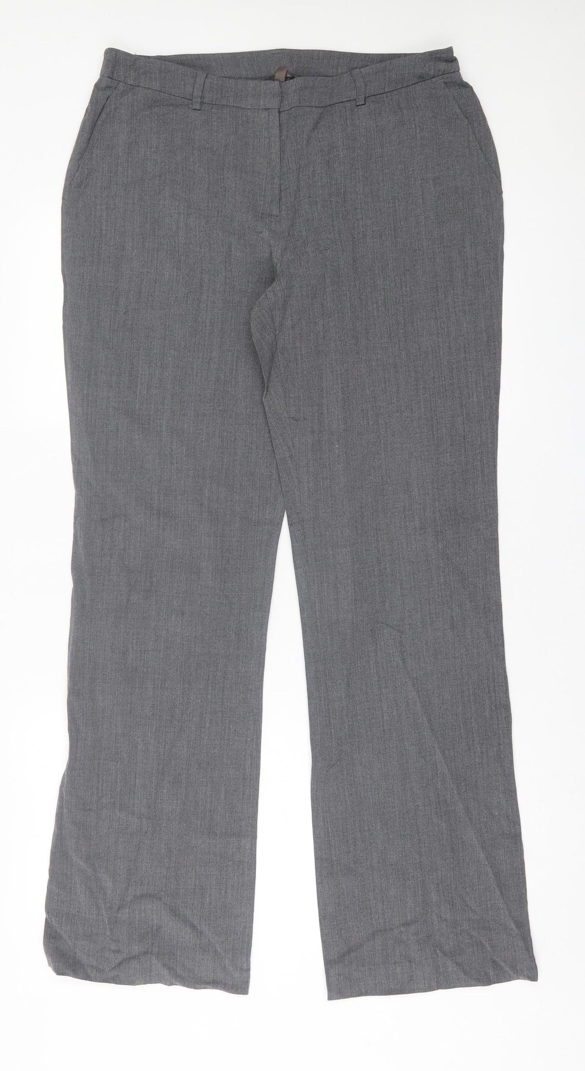wrap Womens Grey  Polyester Trousers  Size 34 in L32 in Regular Hook & Eye