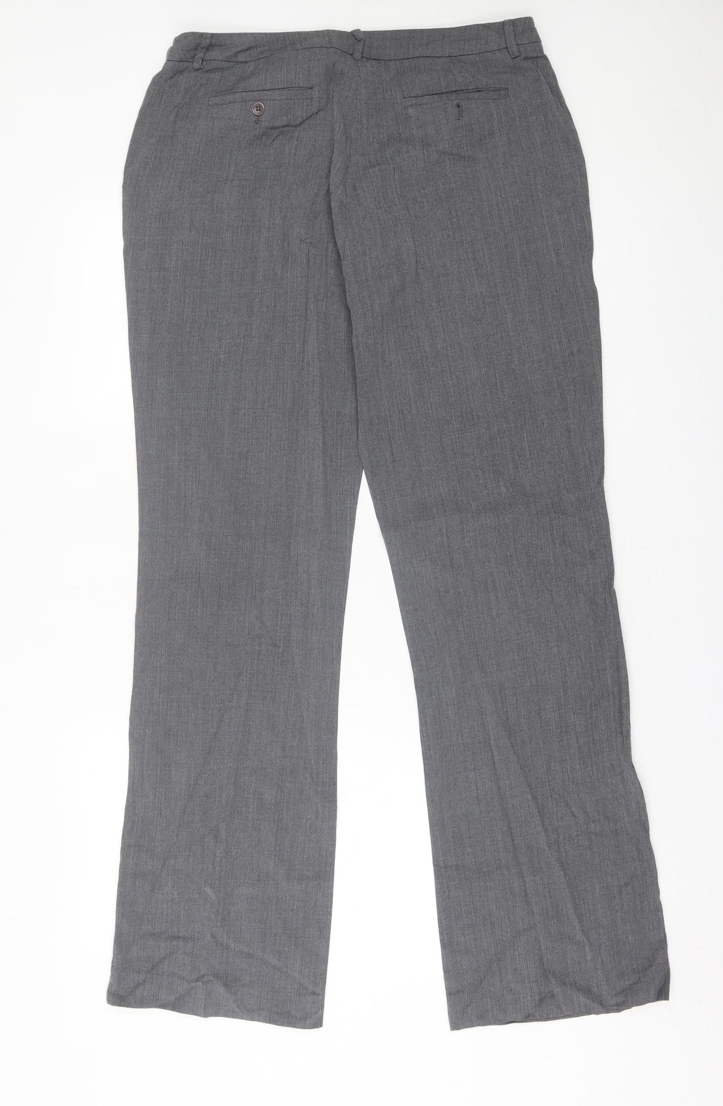 wrap Womens Grey  Polyester Trousers  Size 34 in L32 in Regular Hook & Eye