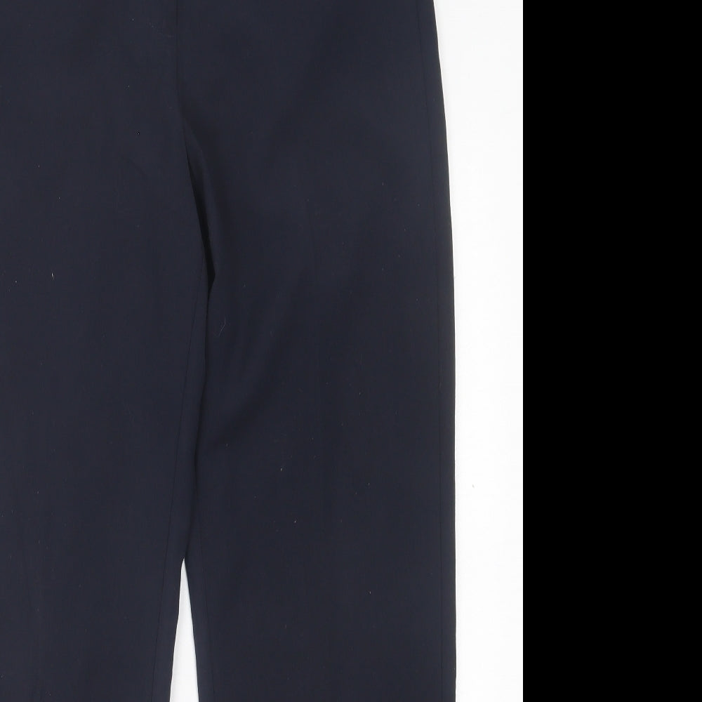 Preworn Womens Blue  Polyester Trousers  Size 10 L28 in Regular Hook & Eye