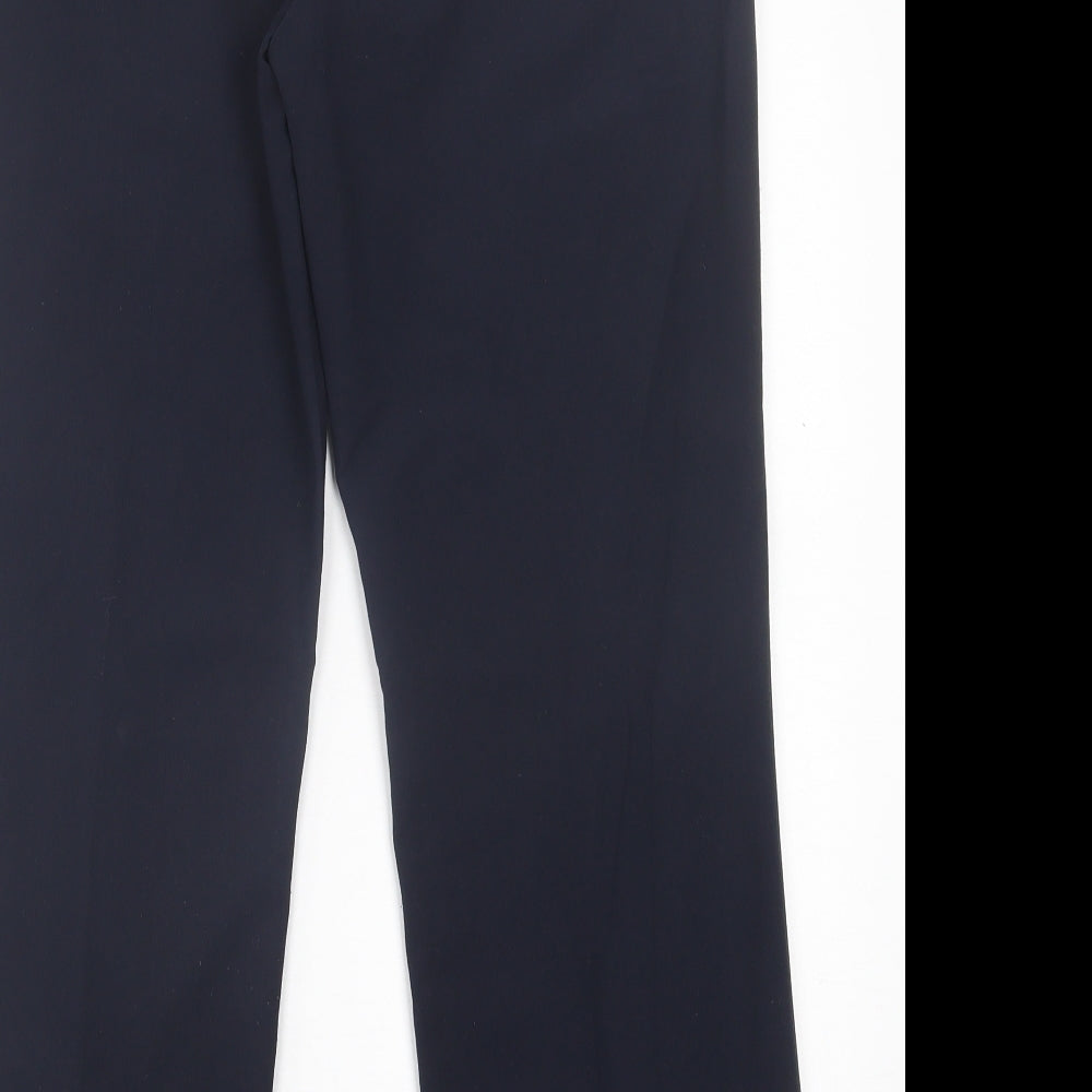 Preworn Womens Blue  Polyester Trousers  Size 10 L28 in Regular Hook & Eye