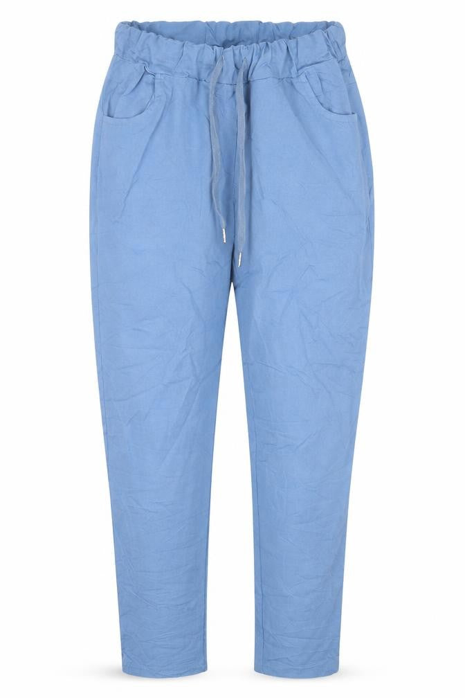 Preworn Womens Blue  Viscose Trousers  Size 32 in L28 in Regular Tie