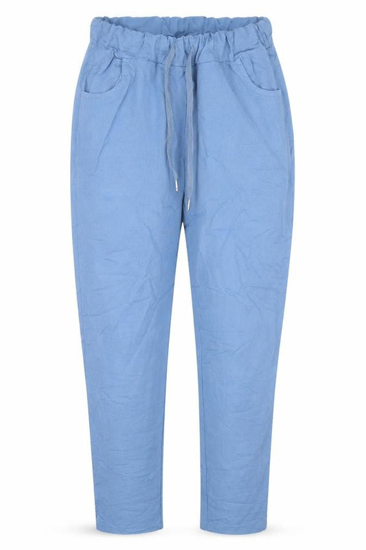 Preworn Womens Blue  Viscose Trousers  Size 32 in L28 in Regular Tie
