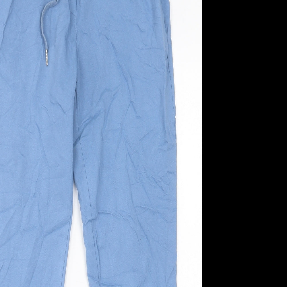 Preworn Womens Blue  Viscose Trousers  Size 32 in L28 in Regular Tie