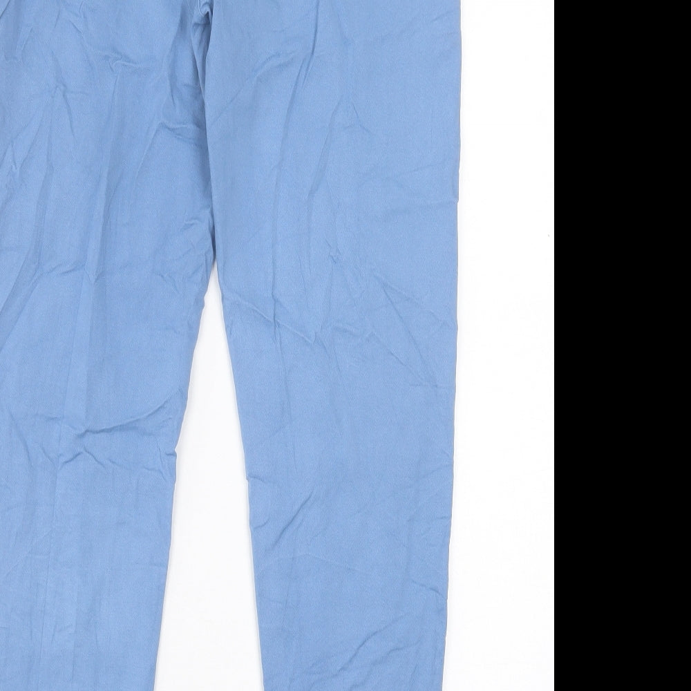Preworn Womens Blue  Viscose Trousers  Size 32 in L28 in Regular Tie
