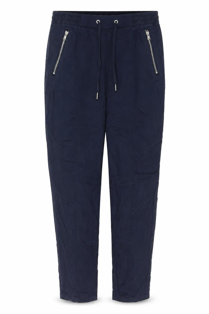H&M Womens Blue  Lyocell Trousers  Size 6 L27 in Regular Tie