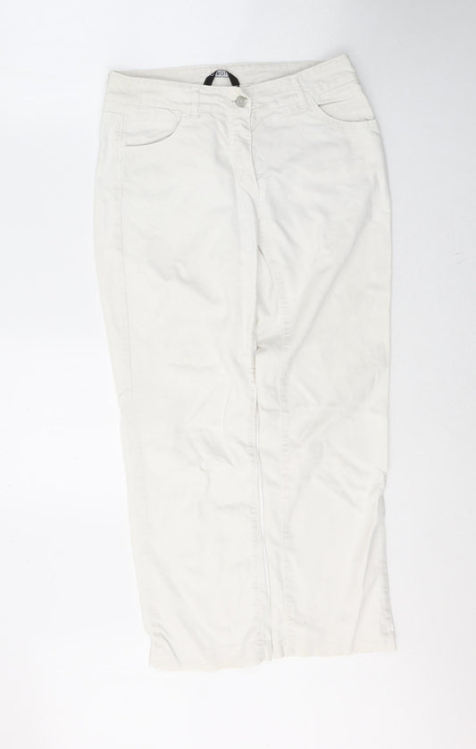 Carol Womens White  Cotton Cropped Jeans Size 10 L26 in Regular Button