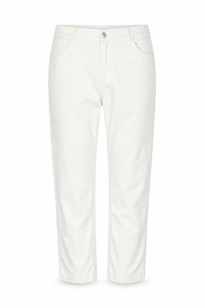Carol Womens White  Cotton Cropped Jeans Size 10 L26 in Regular Button