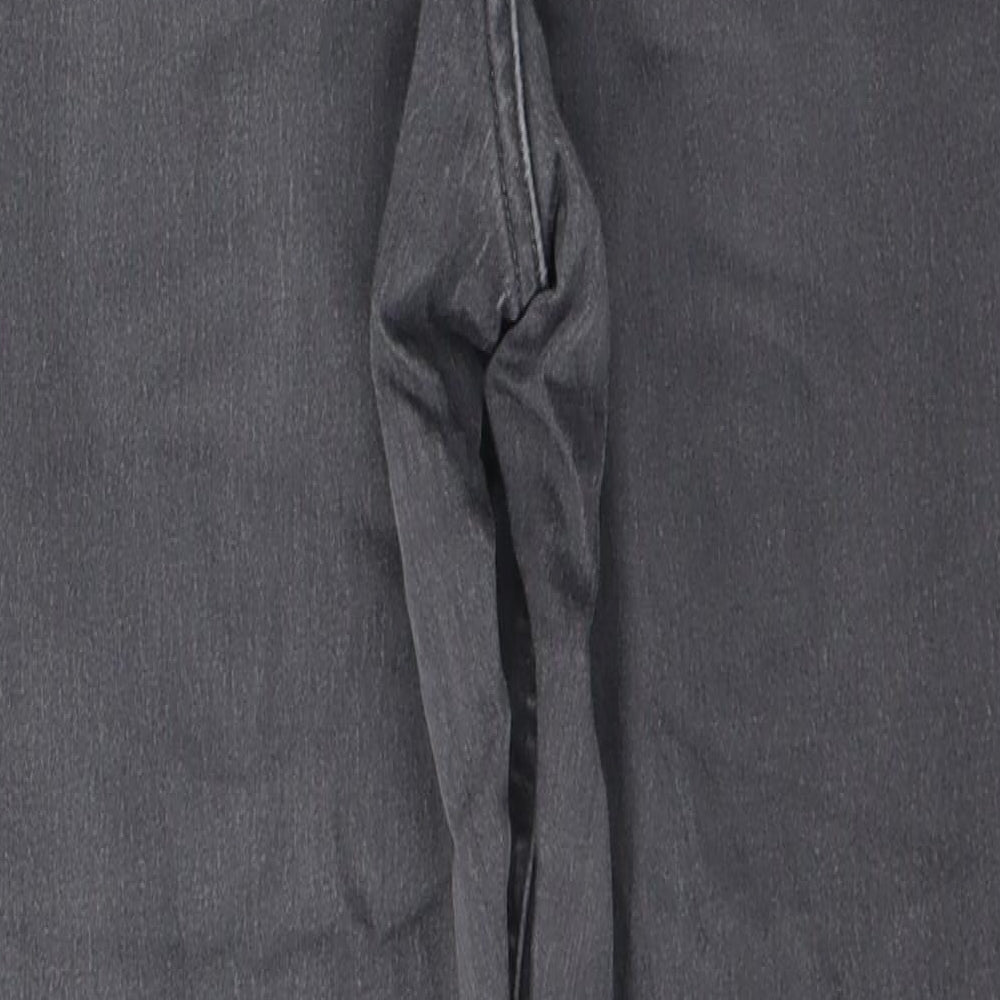 Marks and Spencer Womens Grey  Cotton Skinny Jeans Size 14 L28 in Regular Button