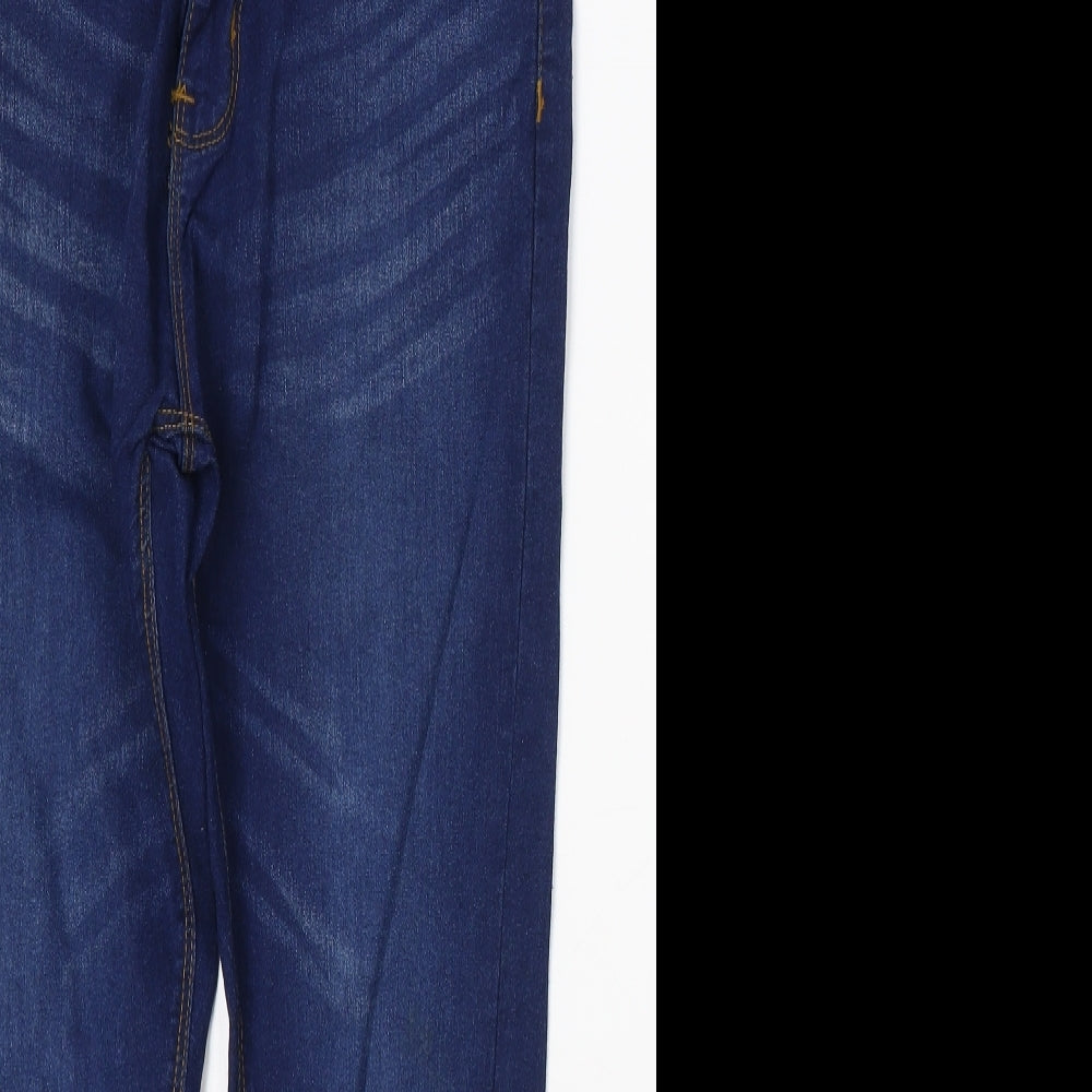 Preworn Womens Blue  Cotton Cropped Jeans Size 30 in L24 in Regular Button