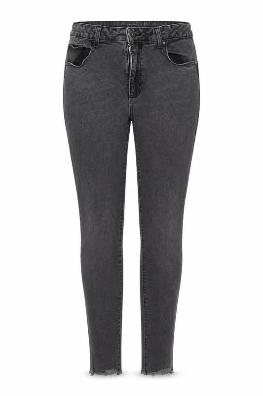 Denim & Co. Womens Grey  Cotton Skinny Jeans Size 14 L27 in Regular Button