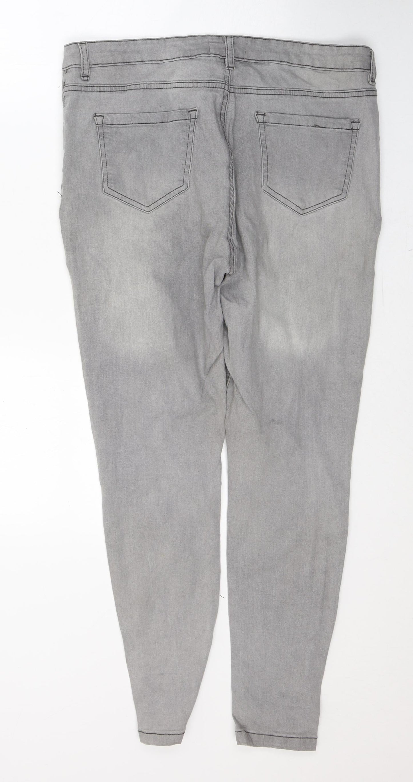 Studio Womens Grey  Cotton Skinny Jeans Size 10 L26 in Regular Button