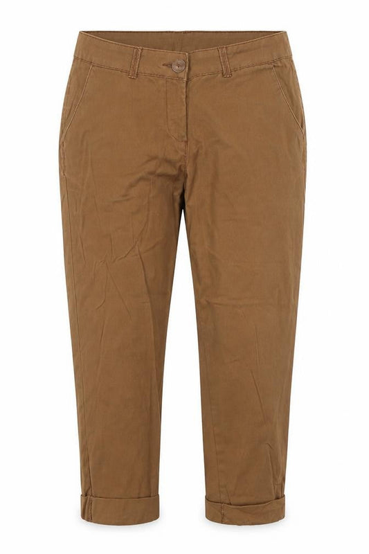 Preworn Womens Brown  Cotton Cropped Jeans Size 32 L22 in Regular Button