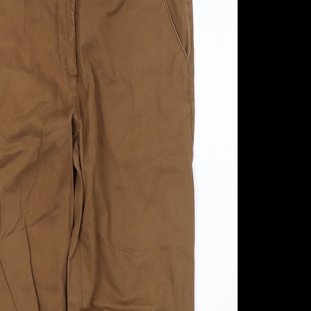 Preworn Womens Brown  Cotton Cropped Jeans Size 32 L22 in Regular Button