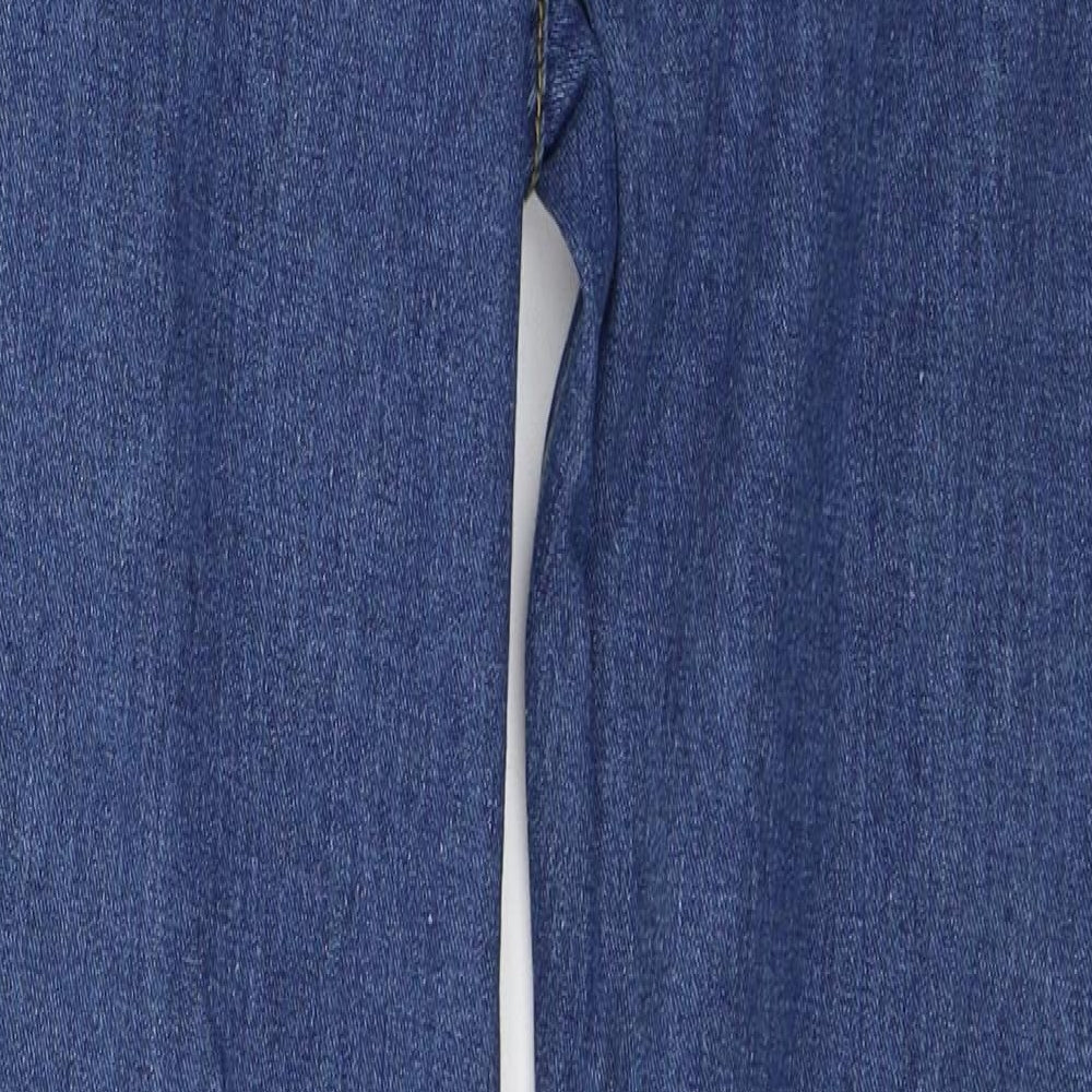 SheIn Womens Blue  Cotton Straight Jeans Size L L32 in Regular Button