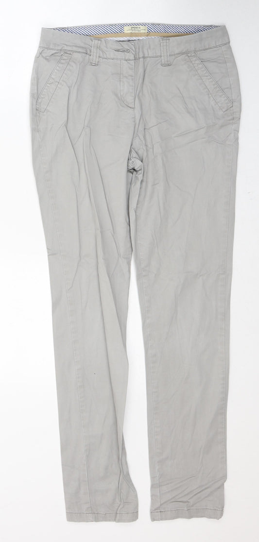 Papaya Womens Grey  Cotton Straight Jeans Size 10 L30 in Regular Button
