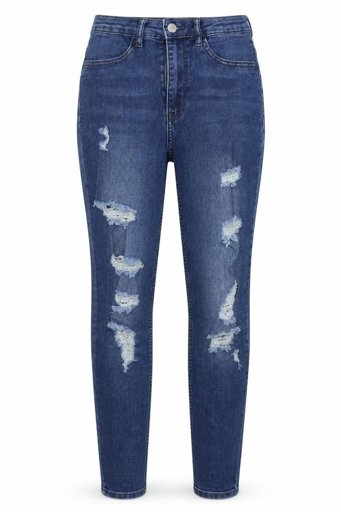 Divided by H&M Womens Blue  Cotton Skinny Jeans Size 8 L29 in Regular Button