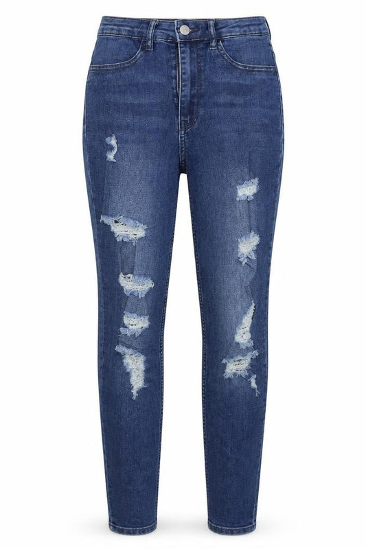 Divided by H&M Womens Blue  Cotton Skinny Jeans Size 8 L29 in Regular Button