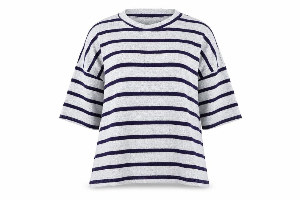 Roman Womens Grey Round Neck Striped Polyester Pullover Jumper Size L