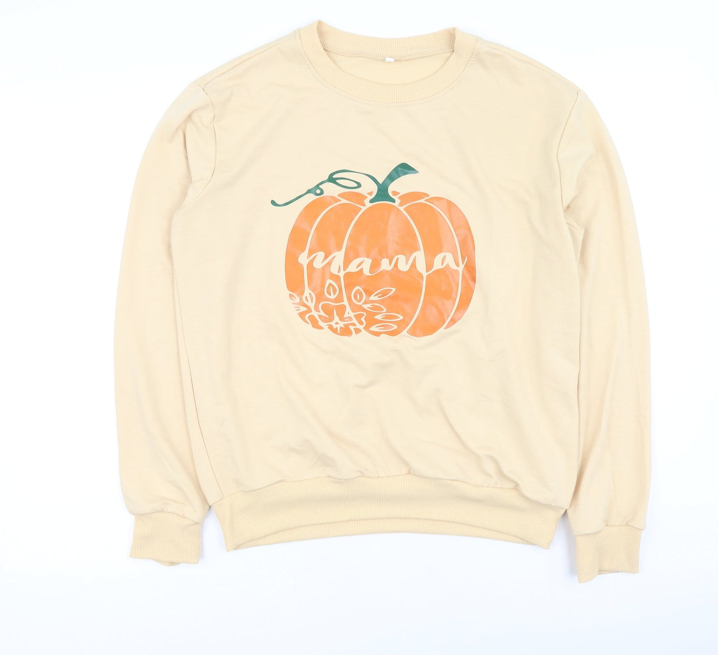 Preworn Womens Orange  Cotton Pullover Sweatshirt Size S