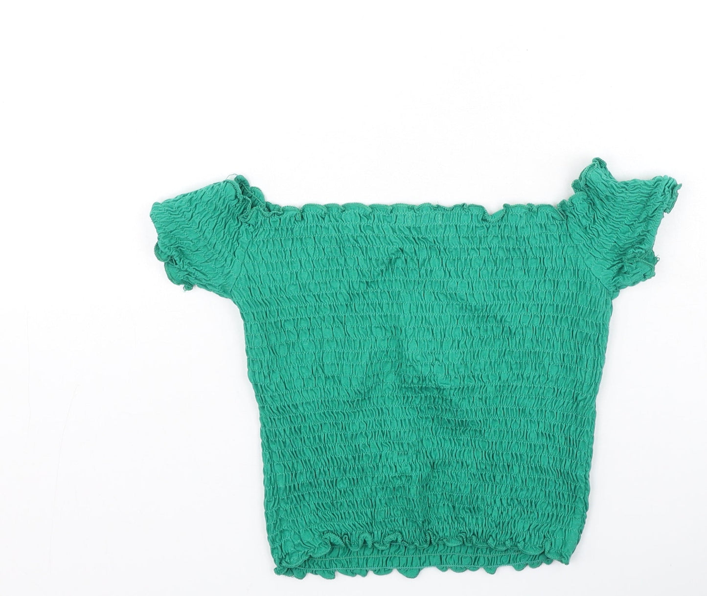 Stradivarius Womens Green  Polyester Basic T-Shirt Size M Off the Shoulder