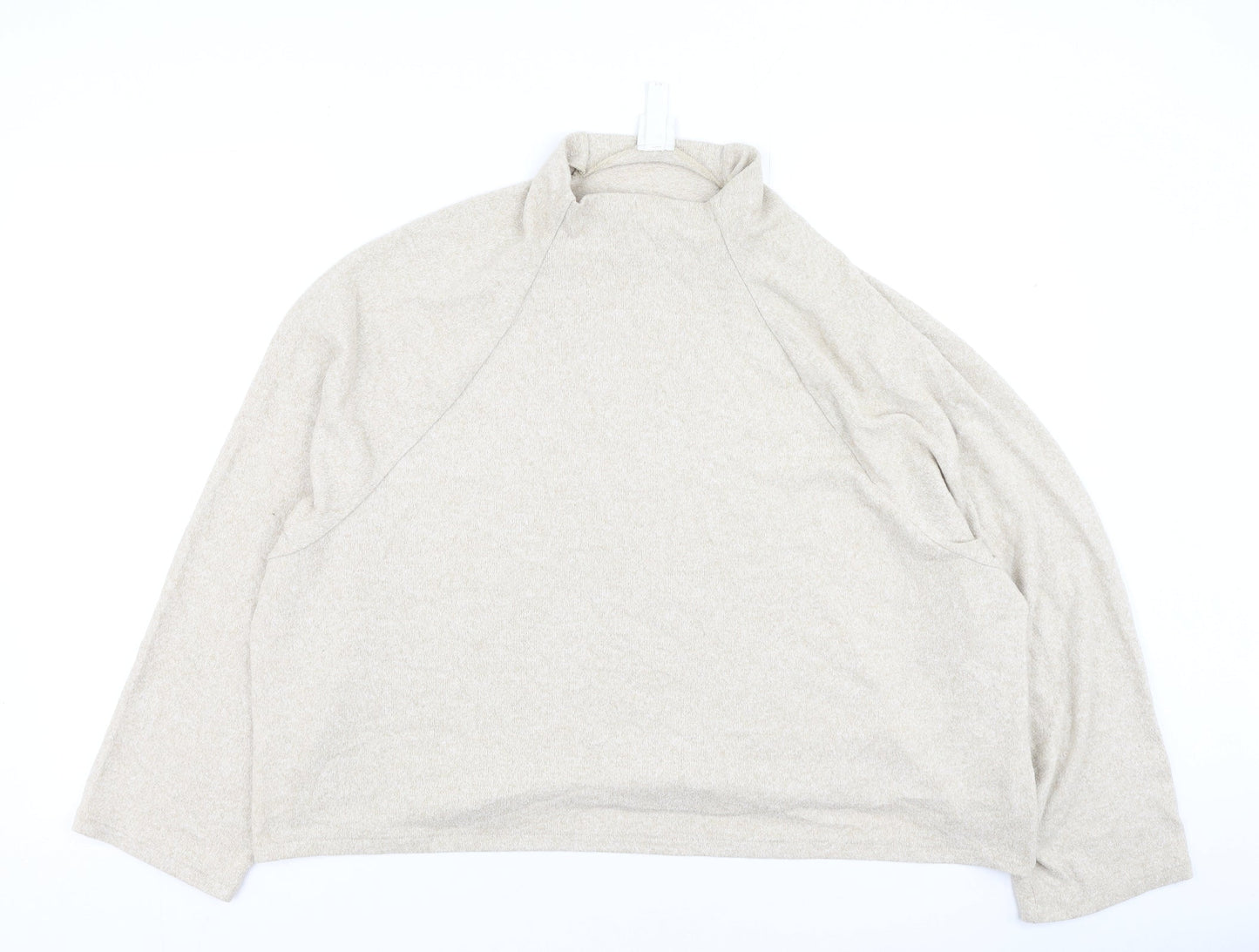 H&M Womens Beige Round Neck  Viscose Pullover Jumper Size XL