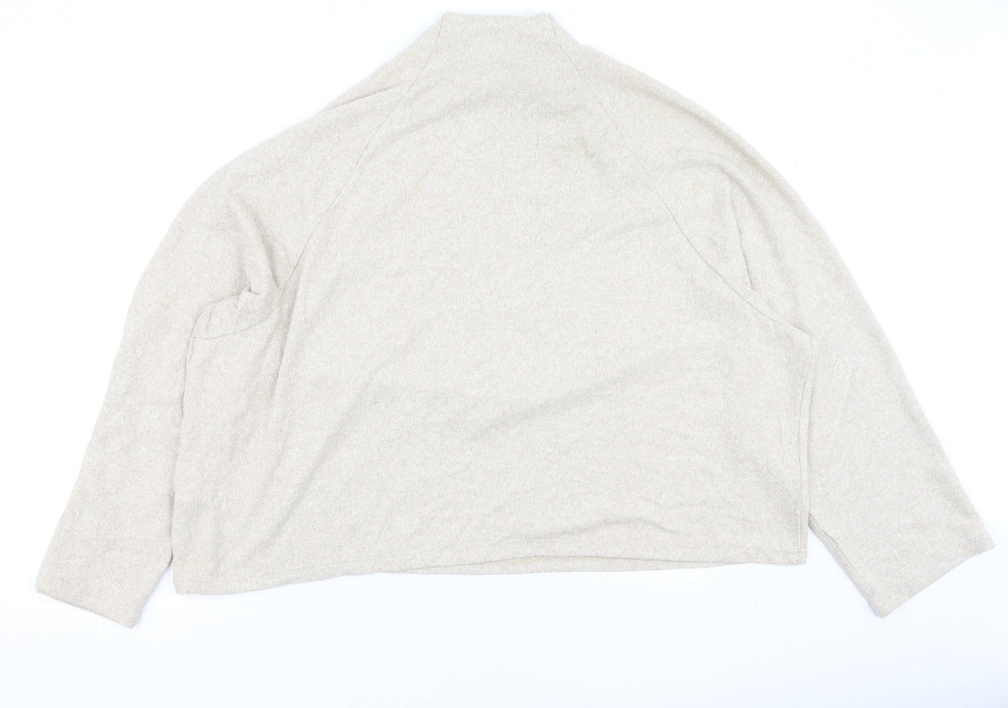 H&M Womens Beige Round Neck  Viscose Pullover Jumper Size XL