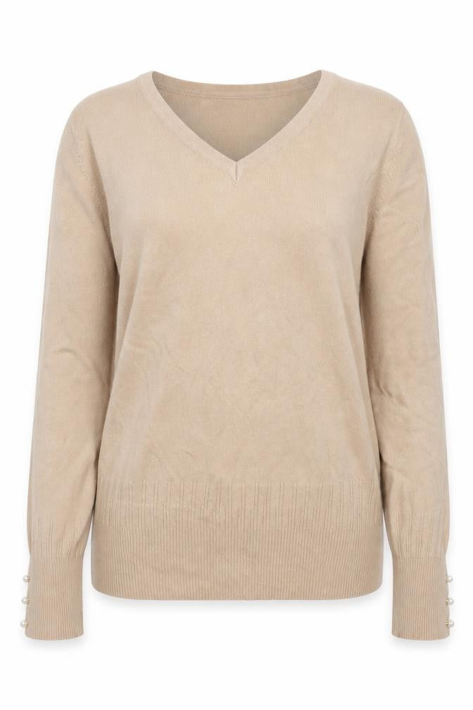Dorothy Perkins Womens Brown V-Neck  Viscose Pullover Jumper Size 10