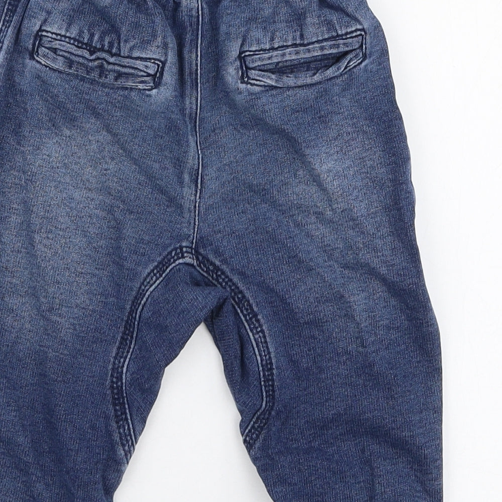 Woolies Boys Blue  Polyester Cargo Jeans Size 9-12 Months  Drawstring