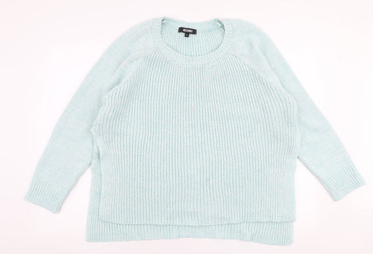 Missguided Womens Blue Round Neck  Acrylic Pullover Jumper Size 12