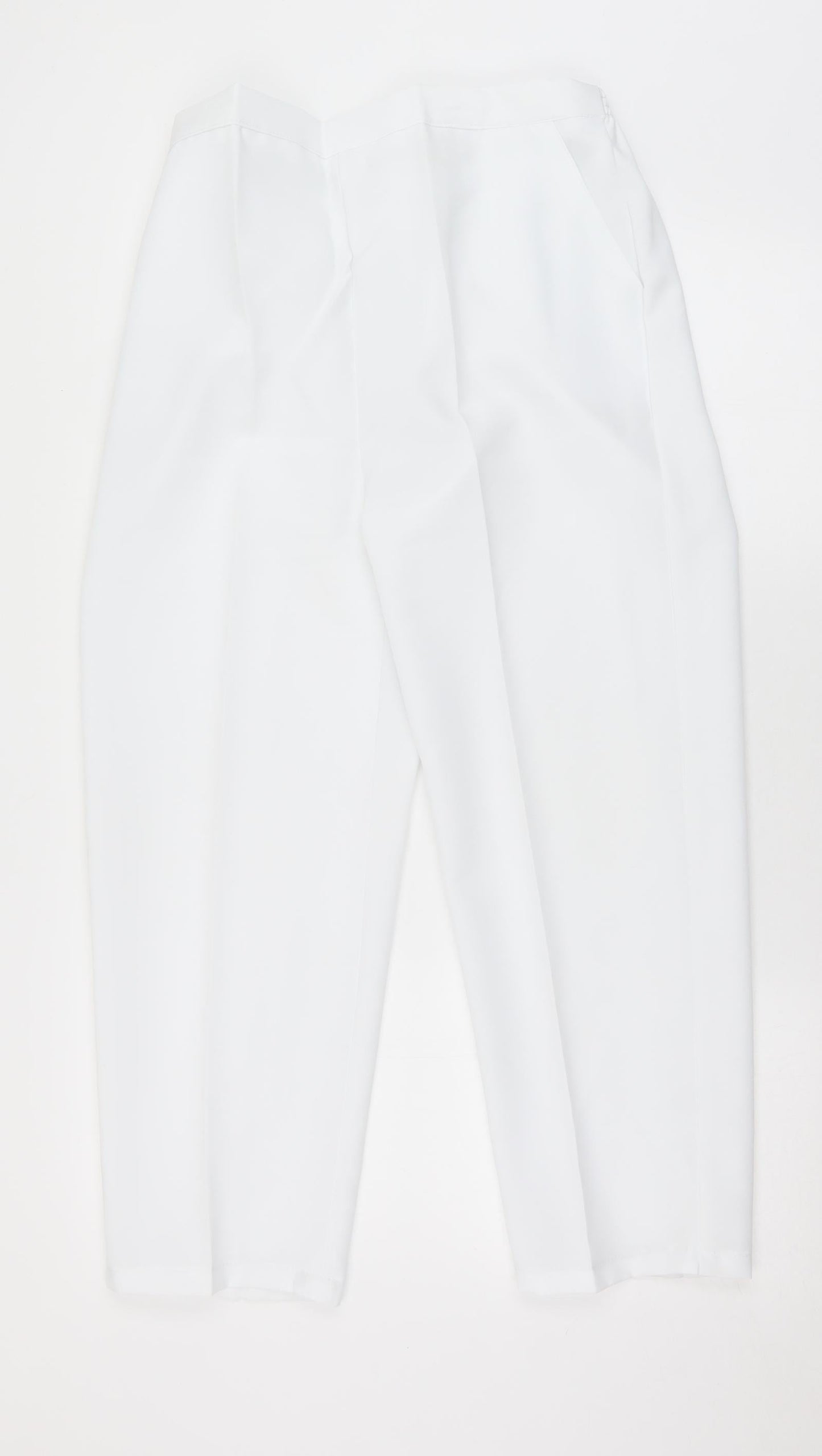 Preworn Womens White  Polyester Trousers  Size 16 L26 in Regular