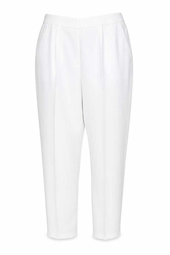 Preworn Womens White  Polyester Trousers  Size 16 L26 in Regular