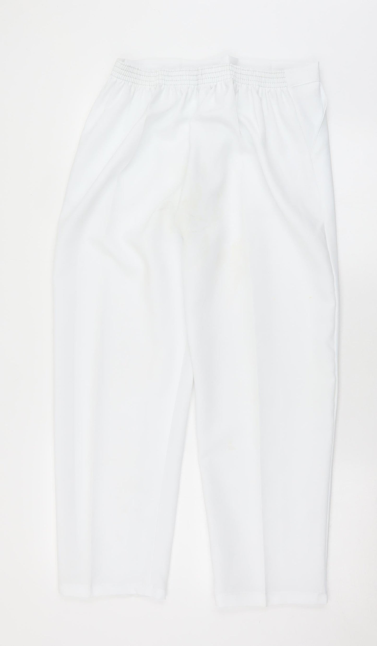 Preworn Womens White  Polyester Trousers  Size 16 L26 in Regular