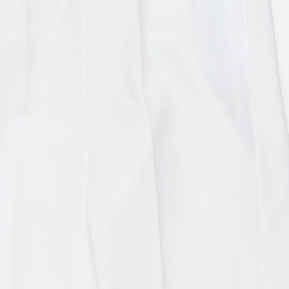 Preworn Womens White  Polyester Trousers  Size 16 L26 in Regular