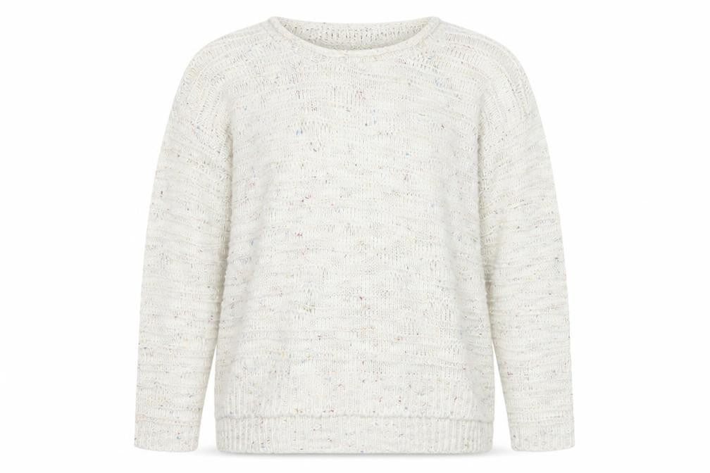 M&Co Womens Ivory Round Neck  Acrylic Pullover Jumper Size L