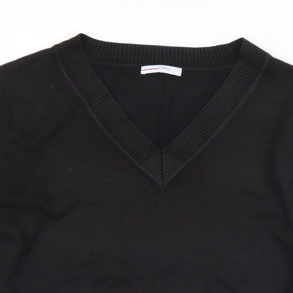 Preloved Papaya Womens Black V-Neck  Acrylic Pullover Jumper Size 22 - Detail